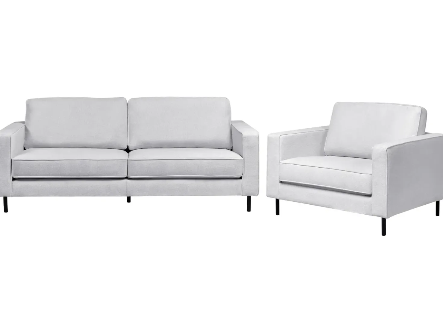 Set da salotto 4 posti SAVALEN Tessuto Grigio chiaro