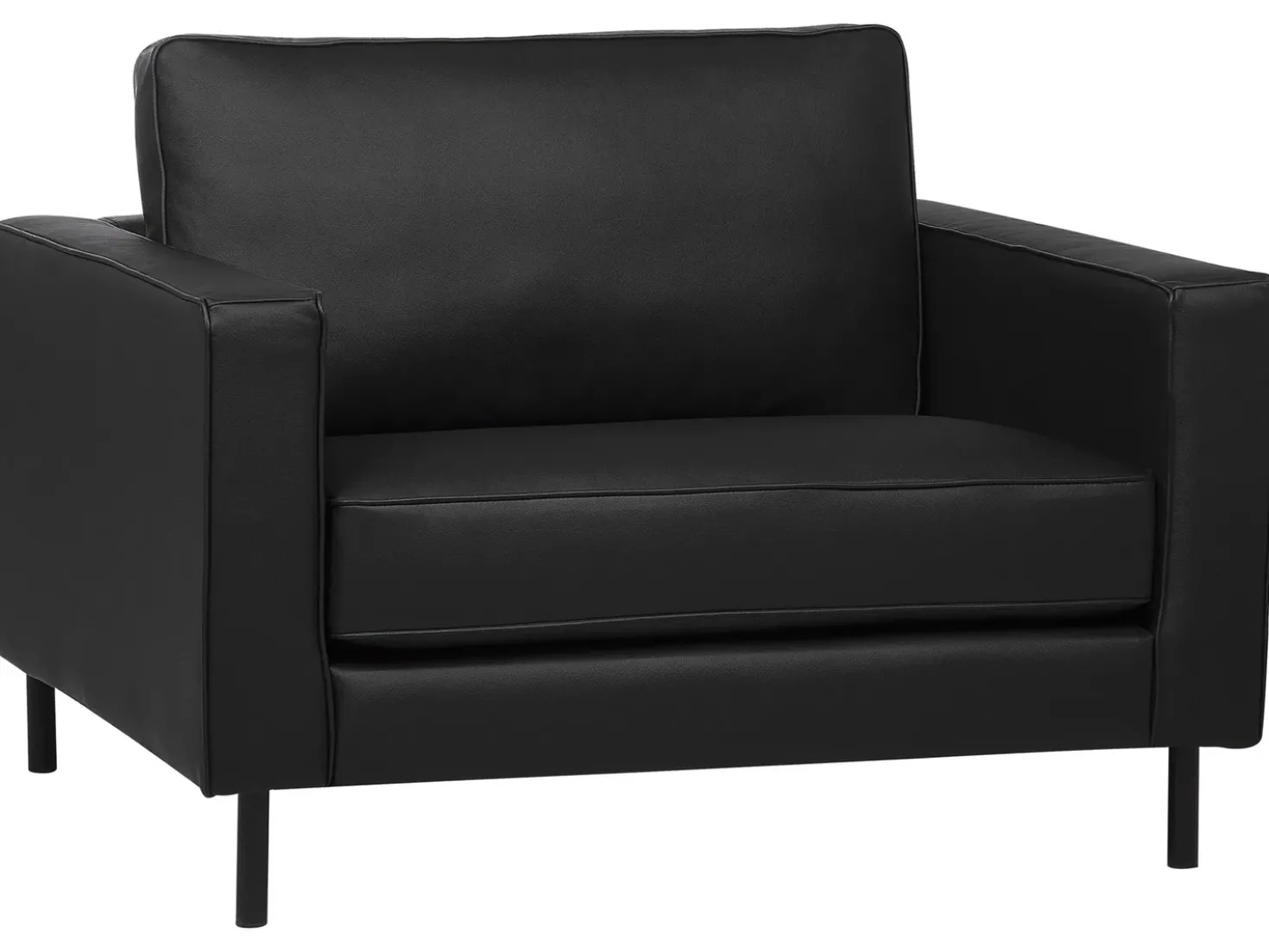 Set da salotto 4 posti SAVALEN Pelle naturale Nero