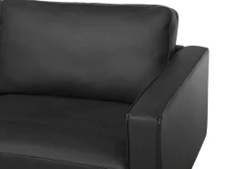 Set da salotto 4 posti SAVALEN Pelle naturale Nero