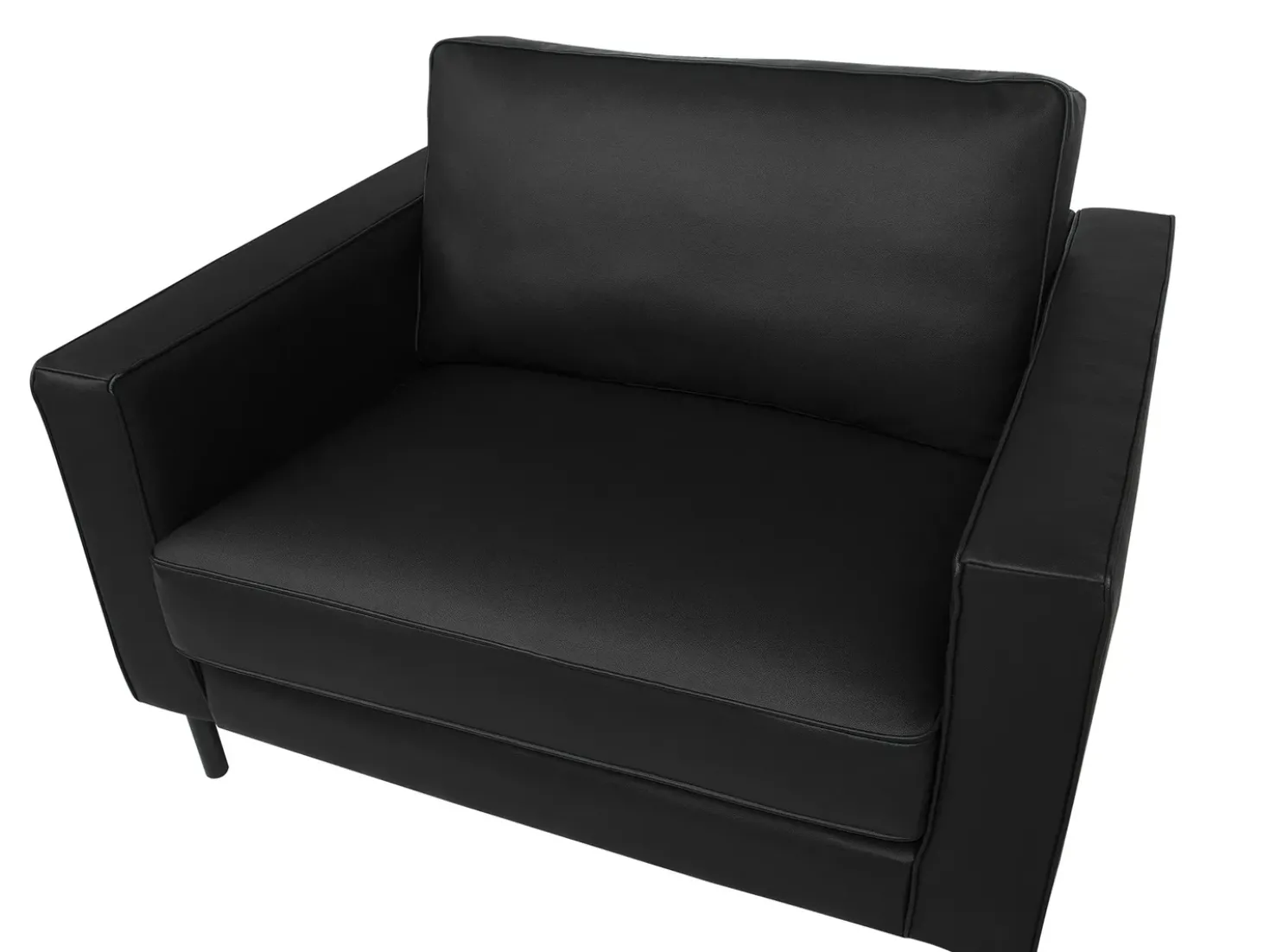 Set da salotto 4 posti SAVALEN Pelle naturale Nero