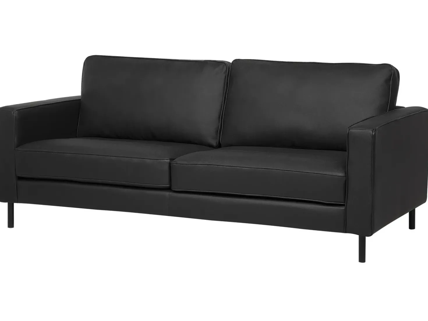 Set da salotto 4 posti SAVALEN Pelle naturale Nero