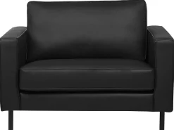 Set da salotto 4 posti SAVALEN Pelle naturale Nero