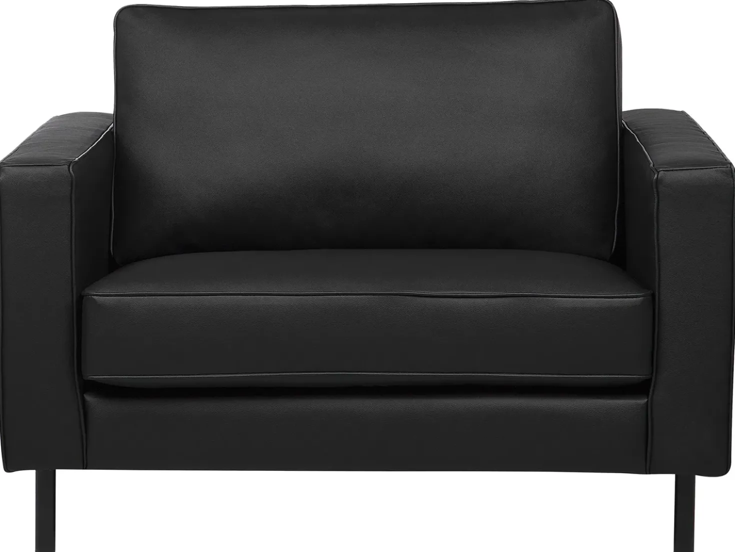 Set da salotto 4 posti SAVALEN Pelle naturale Nero