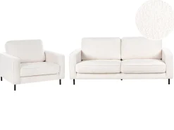 Set da salotto 4 posti SAVALEN Bouclé Bianco