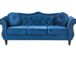 Set da salotto 5 posti SKIEN Velluto Blu marino