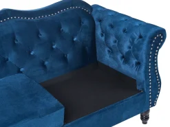 Set da salotto 5 posti SKIEN Velluto Blu marino