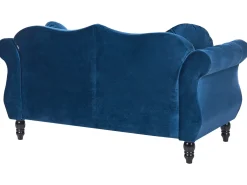Set da salotto 5 posti SKIEN Velluto Blu marino