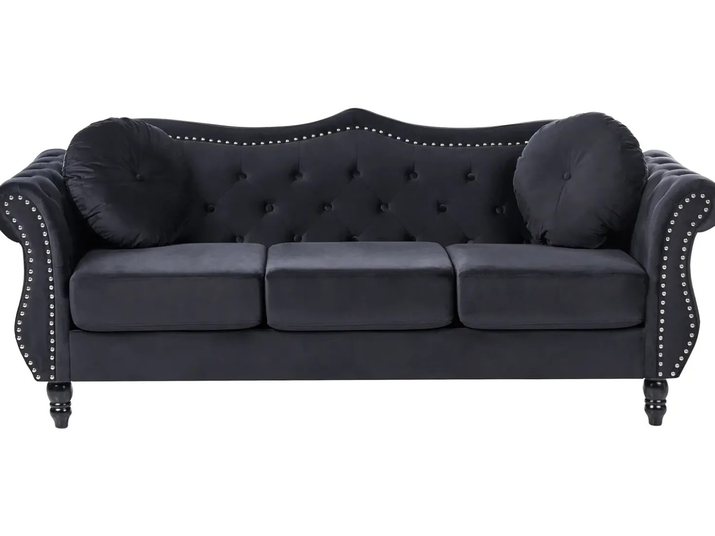 Set da salotto 5 posti SKIEN Velluto Nero