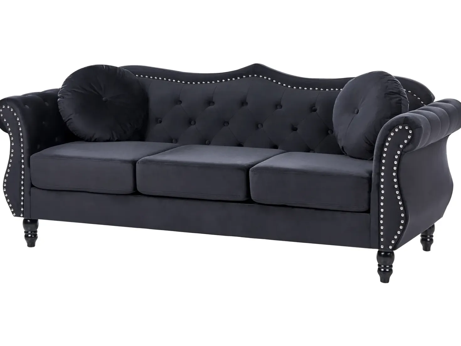 Set da salotto 5 posti SKIEN Velluto Nero