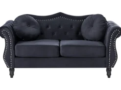 Set da salotto 5 posti SKIEN Velluto Nero