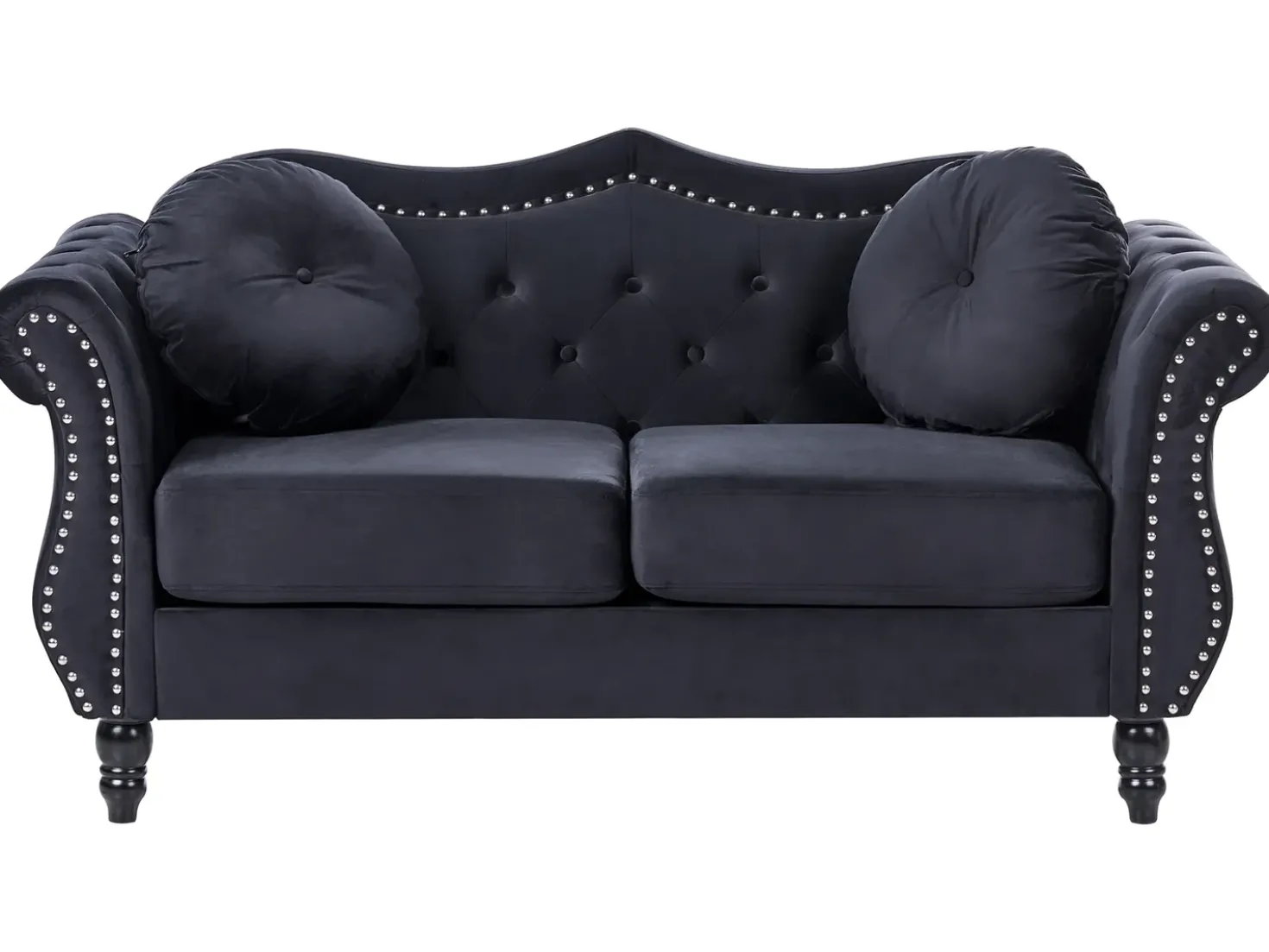 Set da salotto 5 posti SKIEN Velluto Nero