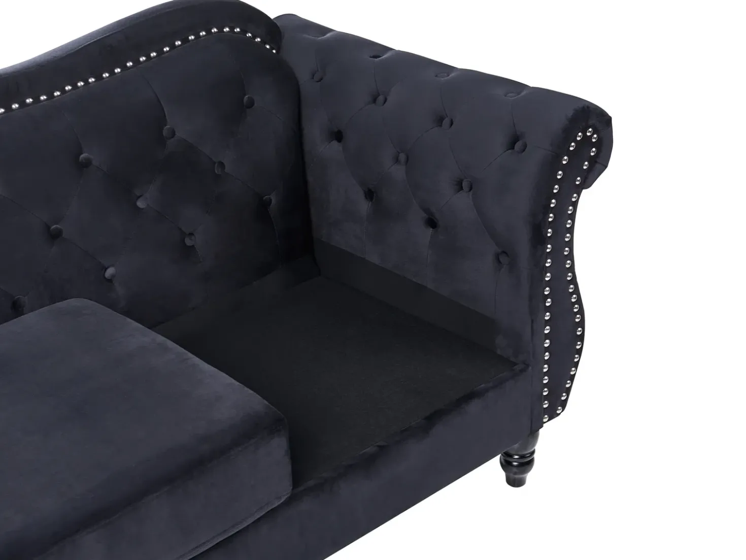 Set da salotto 5 posti SKIEN Velluto Nero