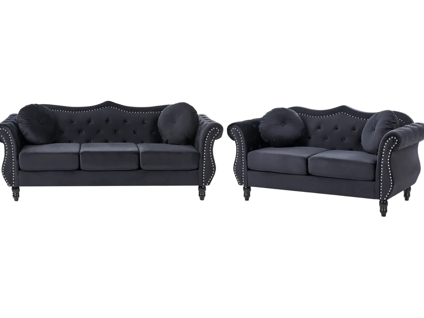 Set da salotto 5 posti SKIEN Velluto Nero