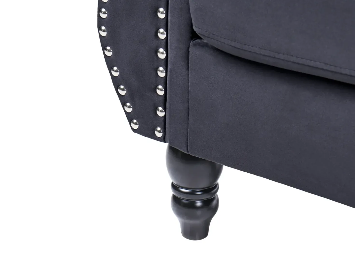 Set da salotto 5 posti SKIEN Velluto Nero