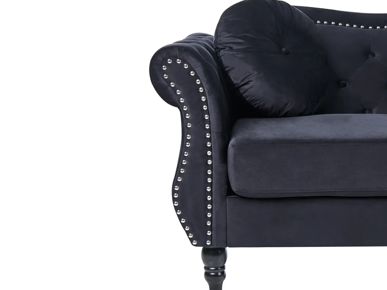 Set da salotto 5 posti SKIEN Velluto Nero