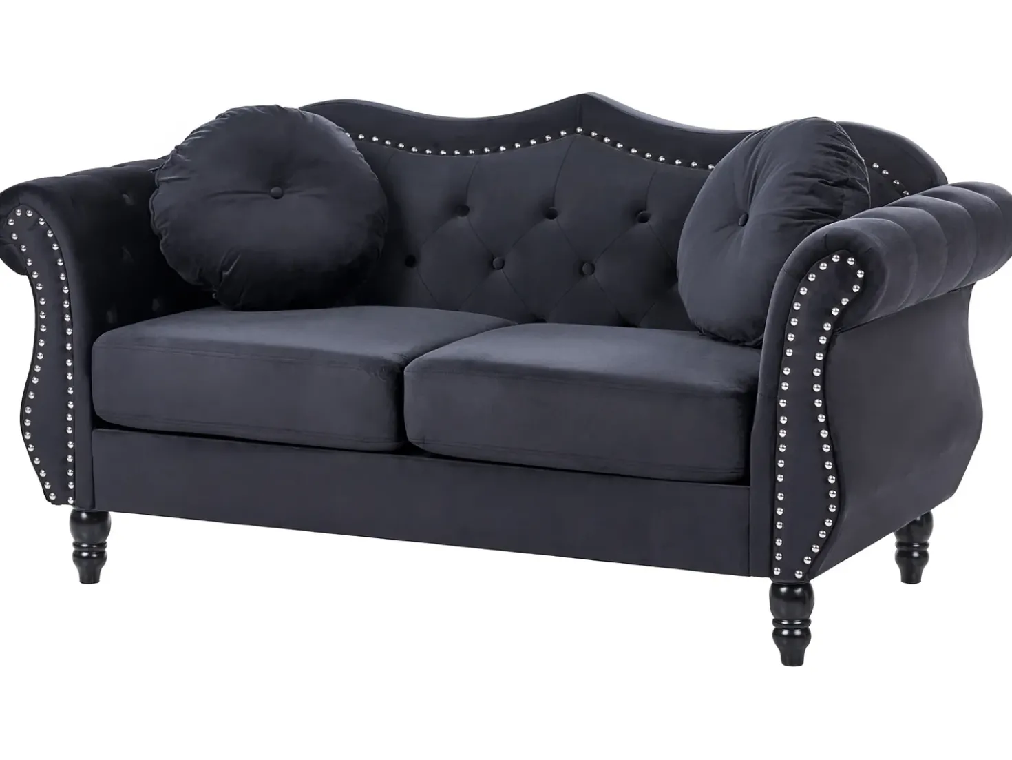 Set da salotto 5 posti SKIEN Velluto Nero