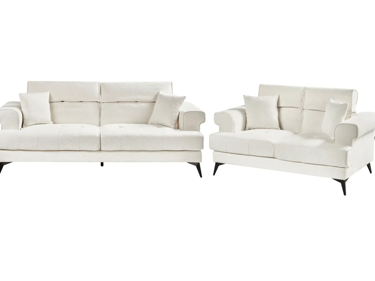Set da salotto 5 posti SKIVE Bouclé Bianco