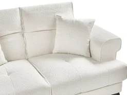 Set da salotto 5 posti SKIVE Bouclé Bianco