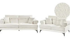 Set da salotto 5 posti SKIVE Bouclé Bianco