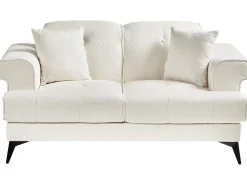 Set da salotto 5 posti SKIVE Bouclé Bianco
