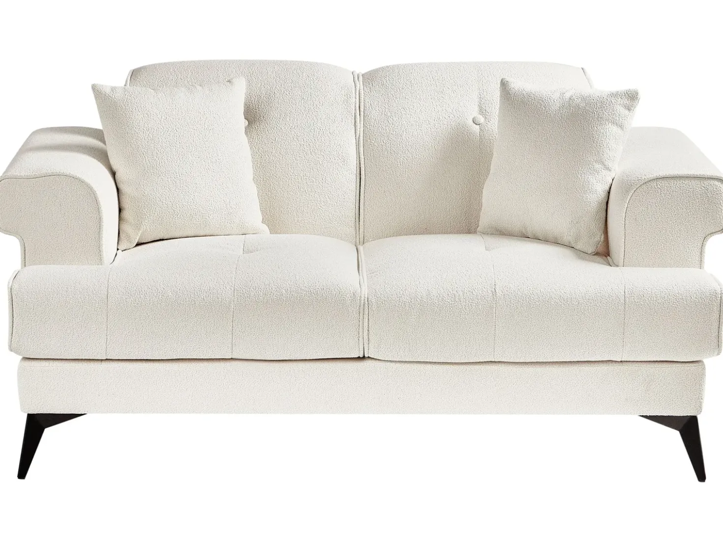 Set da salotto 5 posti SKIVE Bouclé Bianco