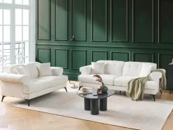 Set da salotto 5 posti SKIVE Bouclé Bianco