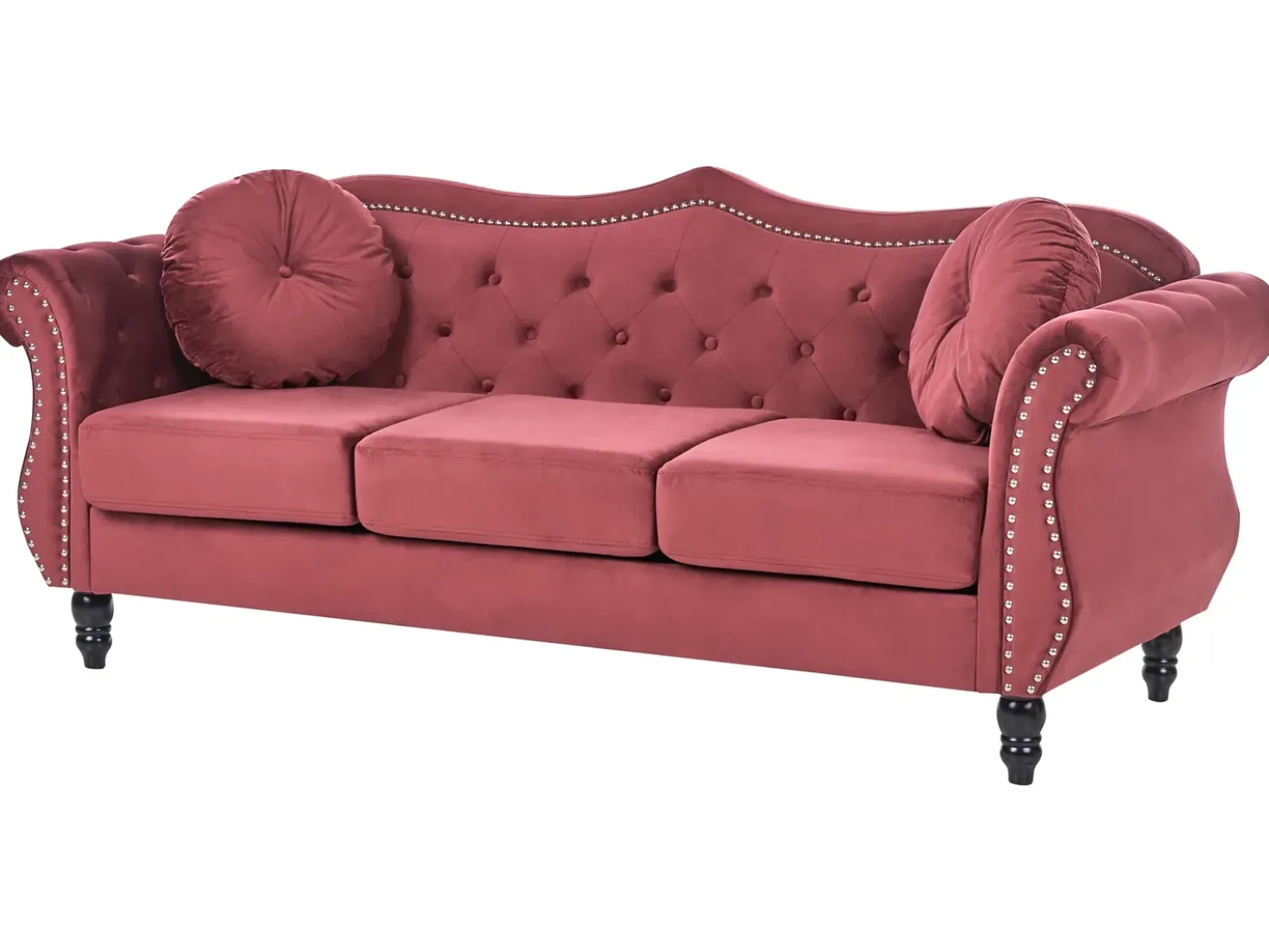 Set da salotto 5 posti SKIEN Velluto Rosso scuro