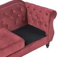Set da salotto 5 posti SKIEN Velluto Rosso scuro
