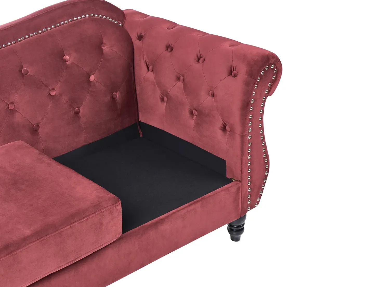 Set da salotto 5 posti SKIEN Velluto Rosso scuro