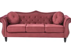 Set da salotto 5 posti SKIEN Velluto Rosso scuro