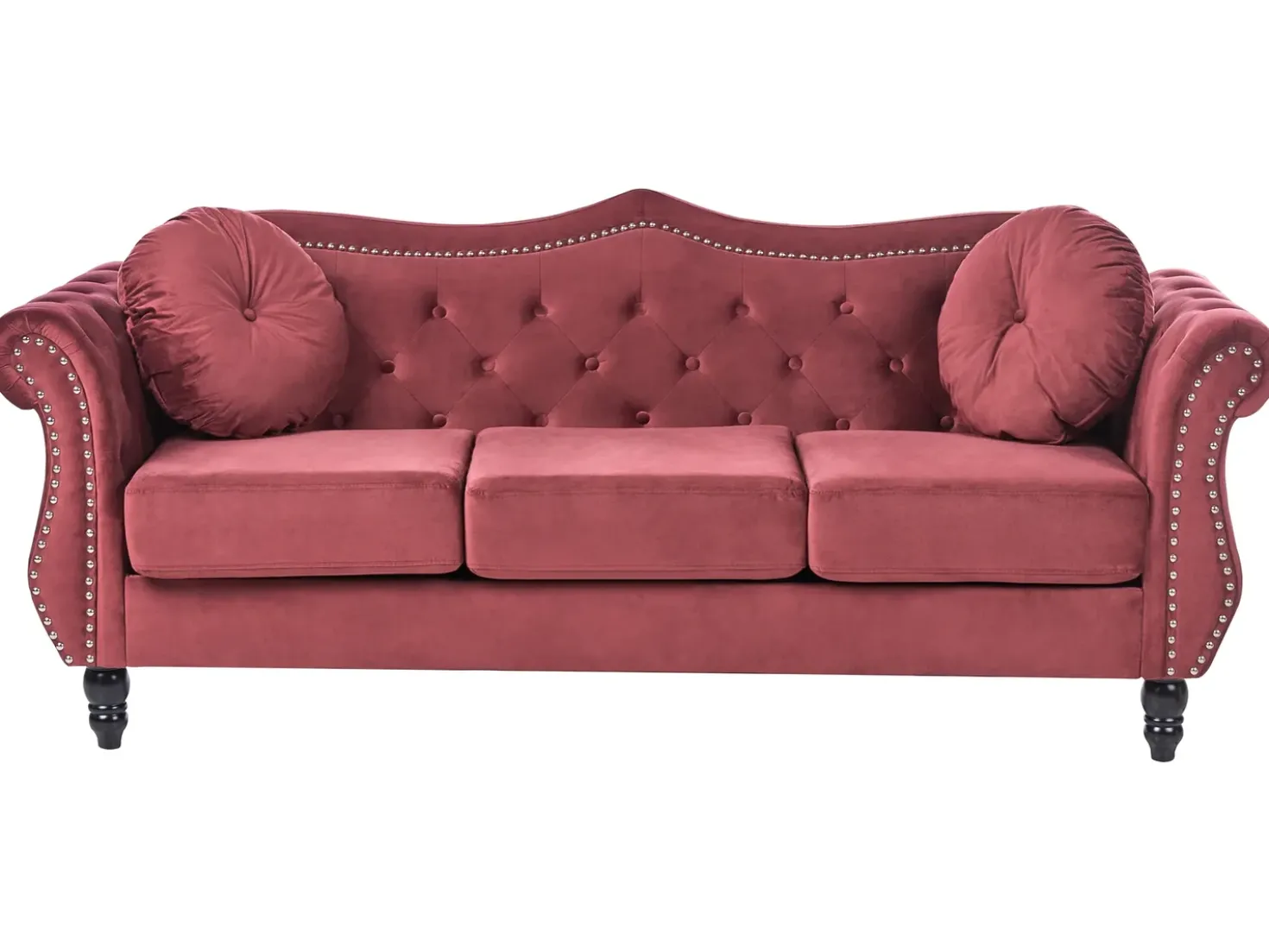 Set da salotto 5 posti SKIEN Velluto Rosso scuro