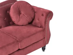 Set da salotto 5 posti SKIEN Velluto Rosso scuro