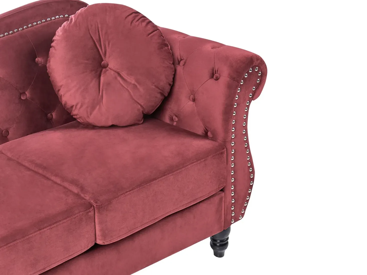 Set da salotto 5 posti SKIEN Velluto Rosso scuro