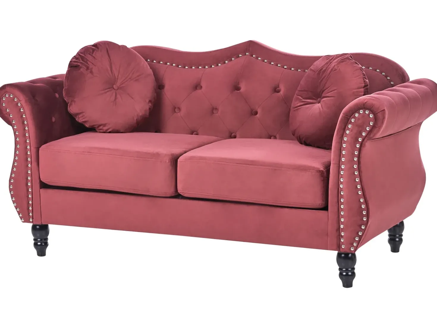 Set da salotto 5 posti SKIEN Velluto Rosso scuro