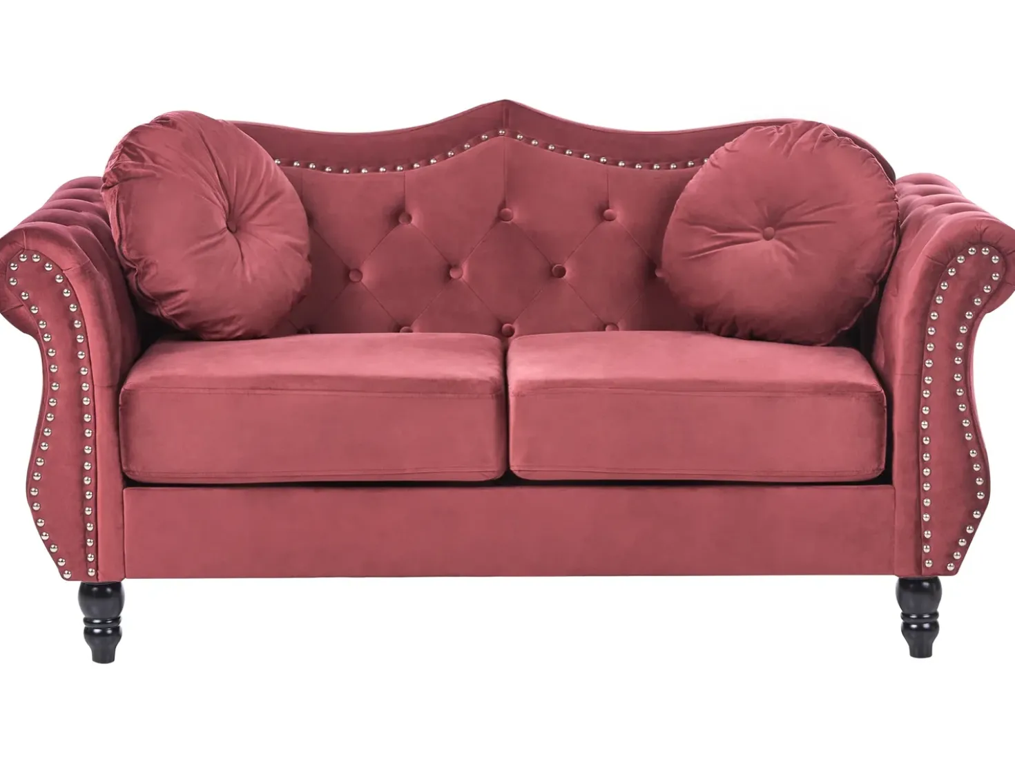 Set da salotto 5 posti SKIEN Velluto Rosso scuro