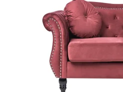 Set da salotto 5 posti SKIEN Velluto Rosso scuro