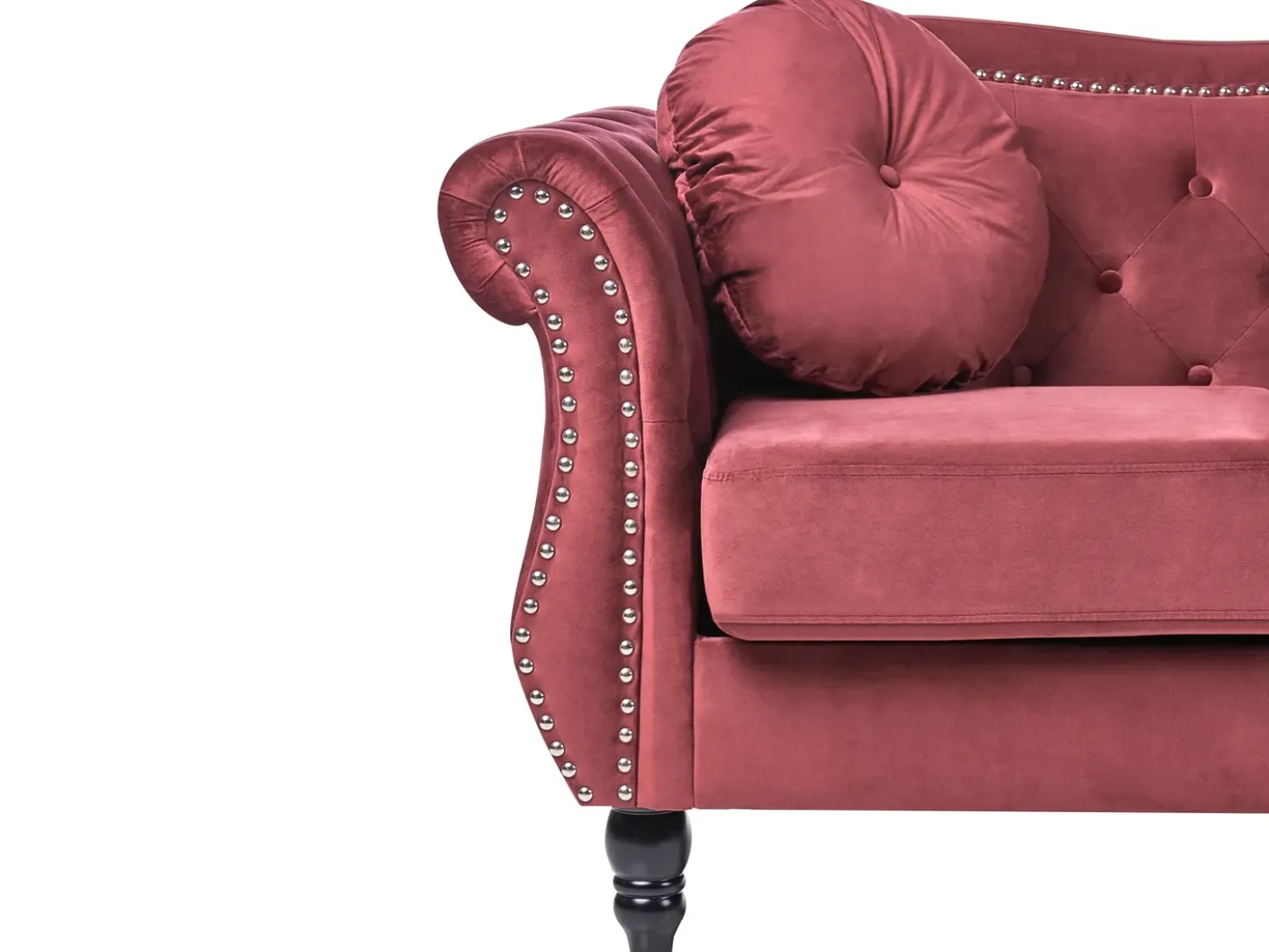 Set da salotto 5 posti SKIEN Velluto Rosso scuro