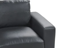 Set da salotto 6 posti SOVIK Pelle sintetica Nero
