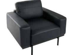 Set da salotto 6 posti SOVIK Pelle sintetica Nero