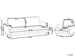 Set da salotto 4 posti TUVE Tessuto Bianco sporco
