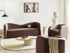 Set da salotto 5 posti VELTADA Velluto Marrone scuro