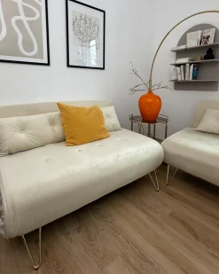 Set da salotto 3 posti VESTFOLD Velluto Beige