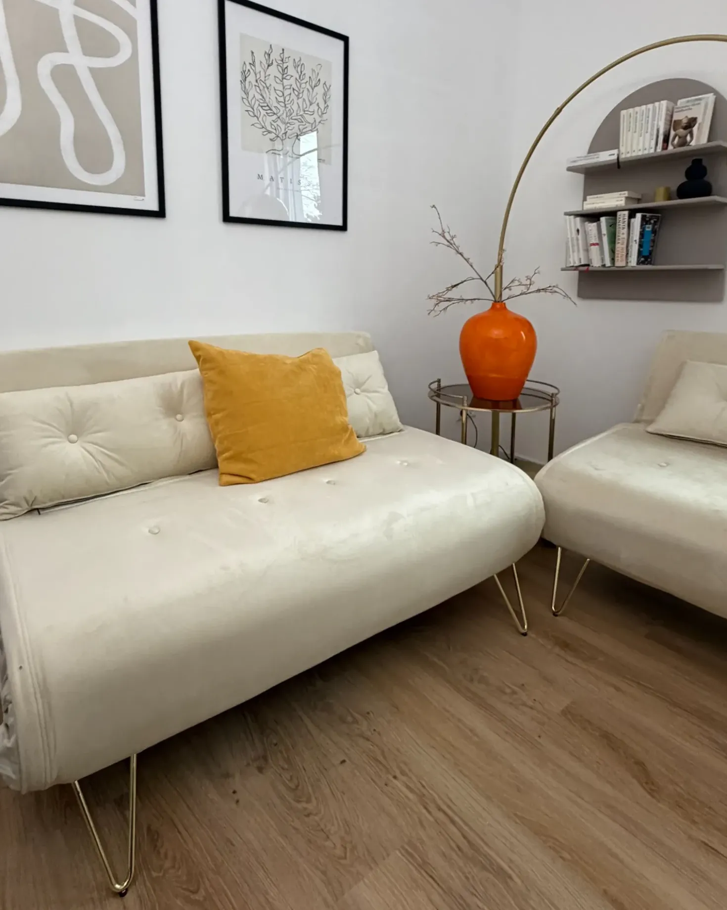 Set da salotto 3 posti VESTFOLD Velluto Beige