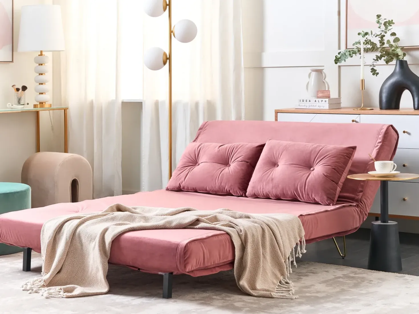 Set da salotto 3 posti VESTFOLD Velluto Rosa