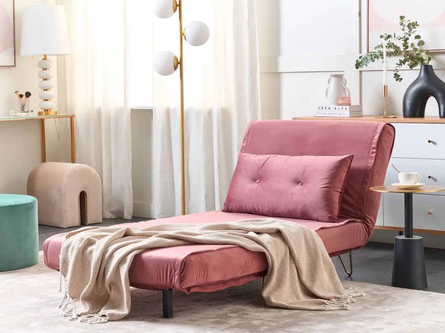 Set da salotto 3 posti VESTFOLD Velluto Rosa