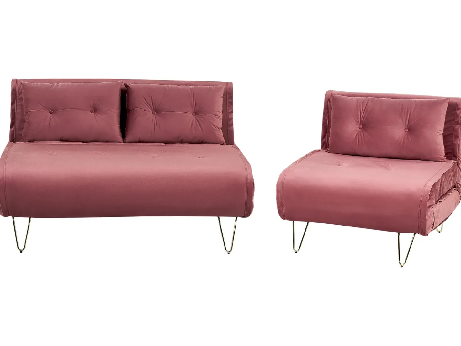Set da salotto 3 posti VESTFOLD Velluto Rosa