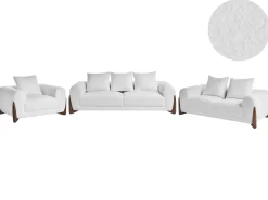 Set da salotto 6 posti VINLIDEN Bouclé Bianco