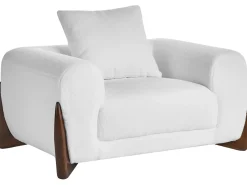 Set da salotto 6 posti VINLIDEN Bouclé Bianco
