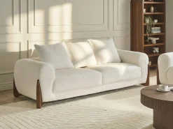 Set da salotto 6 posti VINLIDEN Bouclé Bianco