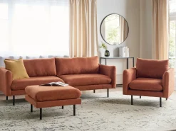 Set da salotto 5 posti VINTERBRO Ciniglia Marrone dorato con ottomana